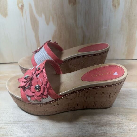 Coach Shoes - Coach Jesaca Pink Flower Sandals Women’s Size 6